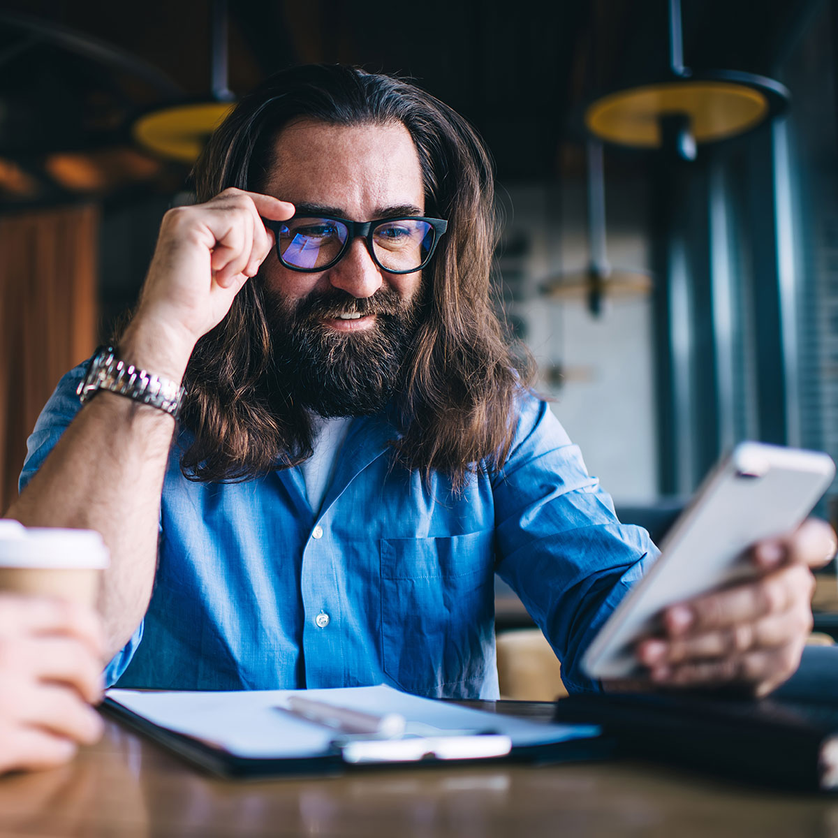 Man in cafe