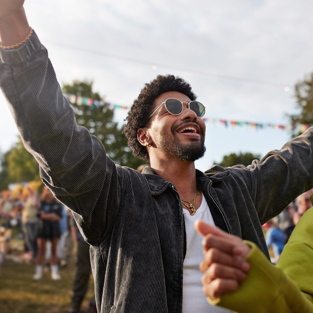 man at concert