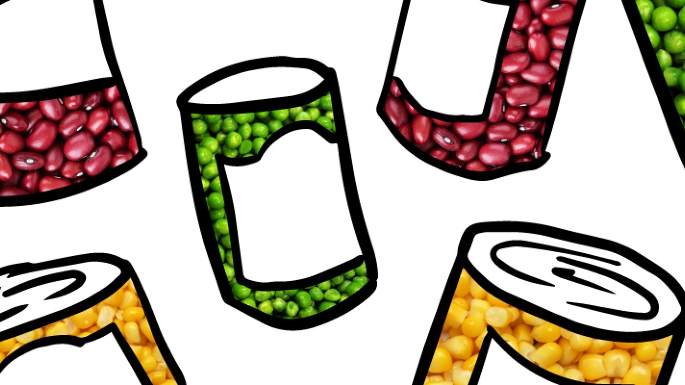 drawings of canned food