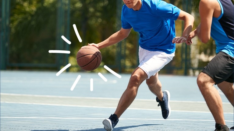 Man playing basketball