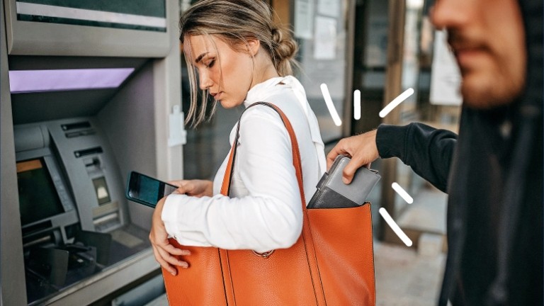 Woman gets pick pocketed while using an ATM