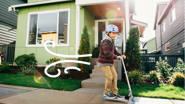 Kid on scooter