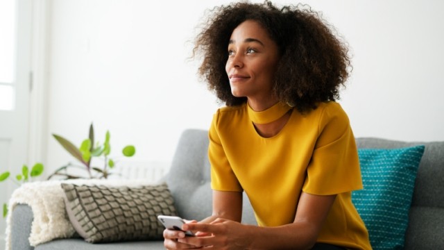 woman on couch