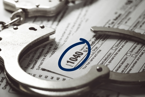 handcuffs on a 1040 tax form