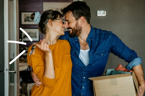 Couple move into a new house