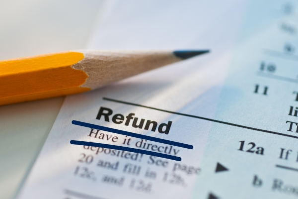 Tax form with a pencil