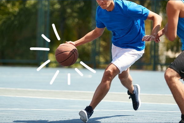 Man playing basketball