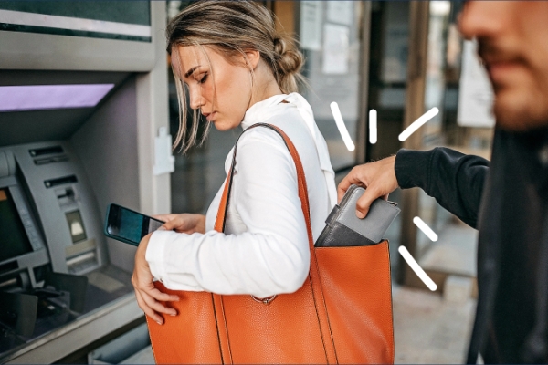 Woman gets pick pocketed while using an ATM