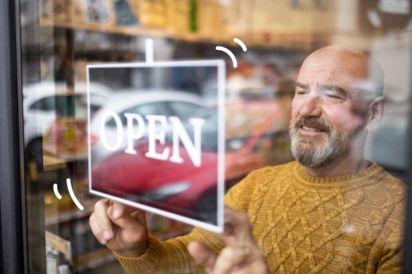Man opens a store