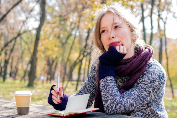 woman journaling