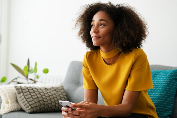 woman on couch