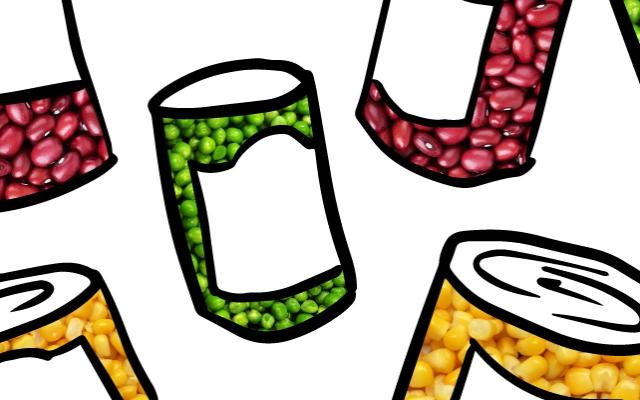 drawings of canned food