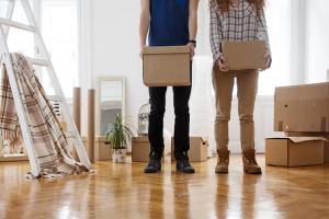 couple with boxes