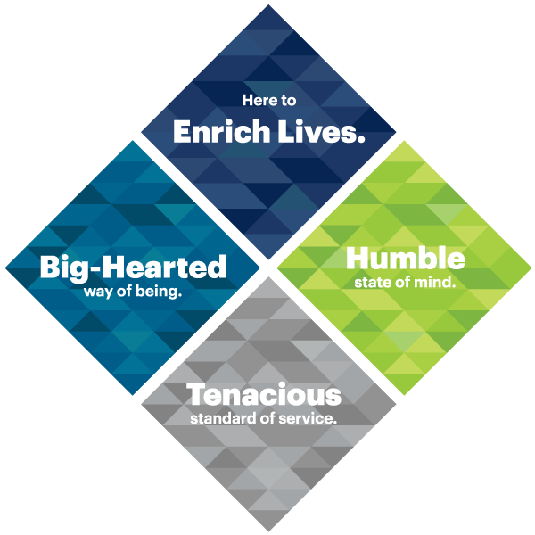 enrich lives humble tenacious big-hearted