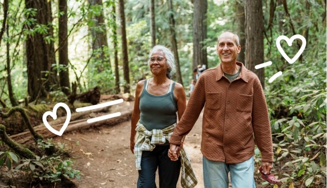 Couple hiking in the forest