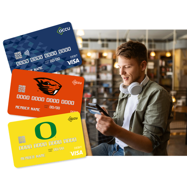 Young man with a credit card