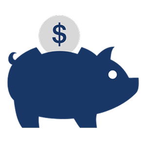 graphic of a piggy bank with a coin