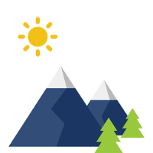 graphic of a mountain scene