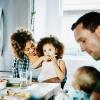 Couple taking care of their kids
